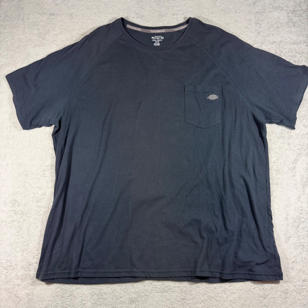 Dickies Temp-iQ Performance Shirt Mens 3XL Navy Blue Pocket Tee Raglan Sleeve